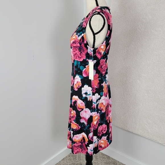 Eliza J Multi Color Floral Fit-N-Flare Pleated Sleeveless Midi Dress Sz 8 NEW - Picture 7 of 15